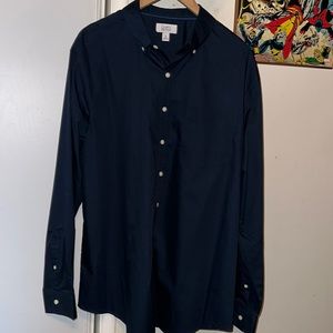 Navy blue button down shirt